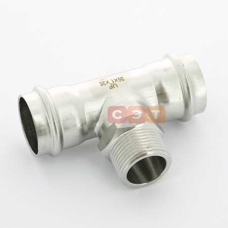 Тройник с НР пресс нержавеющий  35х1'х35  UniFitt